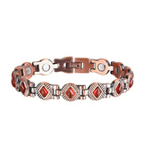 Red Copper Magnetic Bracelet Arthritis Pain Relief Double Magnet Retro Dragon