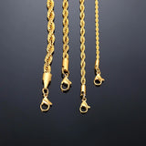 Minimalist Stainless Steel Rope Chain Necklace Silver 2-5mm