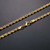 Minimalist Stainless Steel Rope Chain Necklace Silver 2-5mm
