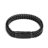 Men's Titanium Bracelet Mirror Polish Braided Chain Magnet Buckle