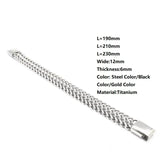 Men's Titanium Bracelet Mirror Polish Braided Chain Magnet Buckle