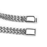 Men's Titanium Bracelet Mirror Polish Braided Chain Magnet Buckle
