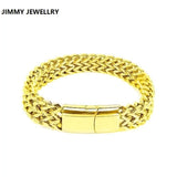 Men's Titanium Bracelet Mirror Polish Braided Chain Magnet Buckle