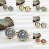Steel Timepiece Cufflinks: Wedding Guest Gift