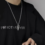 Men's Silver 925 Necklace with Pendant Punk Streetwear Hip Hop Jewelry