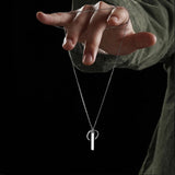 Men's Silver 925 Necklace with Pendant Punk Streetwear Hip Hop Jewelry
