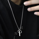 Men's Silver 925 Necklace with Pendant Punk Streetwear Hip Hop Jewelry