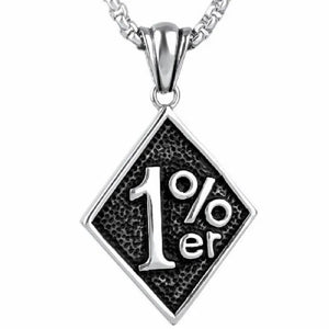 Silver Stainless Steel 1%ER Motorcycle Club Biker Pendant