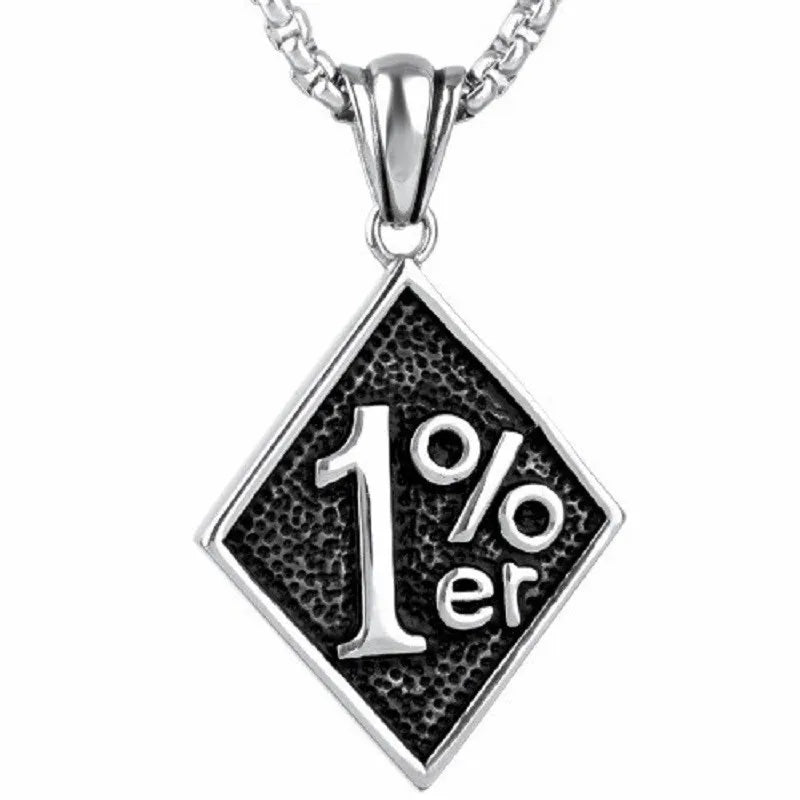 Silver Stainless Steel 1%ER Motorcycle Club Biker Pendant