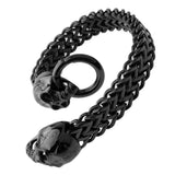 Stainless Steel Skulls Head Chain Bangle Bracelet Gothic Punk Jewelry