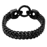 Stainless Steel Skulls Head Chain Bangle Bracelet Gothic Punk Jewelry