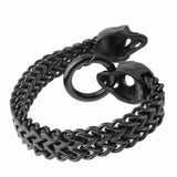 Stainless Steel Skulls Head Chain Bangle Bracelet Gothic Punk Jewelry