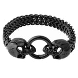 Stainless Steel Skulls Head Chain Bangle Bracelet Gothic Punk Jewelry