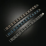 Men's Solid Carbon Fiber & Rosegold Stainless Steel Bracelet 15mm