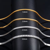 Men Square Box Chain Stainless Steel Long Necklace Women Choker Jewelry