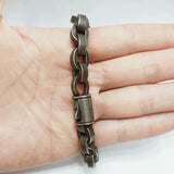 Men Stainless Steel Bracelet Punk Link Chain Matte Vintage Motorcycle Hand