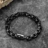 Men Stainless Steel Bracelet Punk Link Chain Matte Vintage Motorcycle Hand