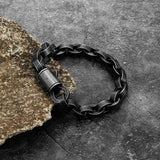 Men Stainless Steel Bracelet Punk Link Chain Matte Vintage Motorcycle Hand