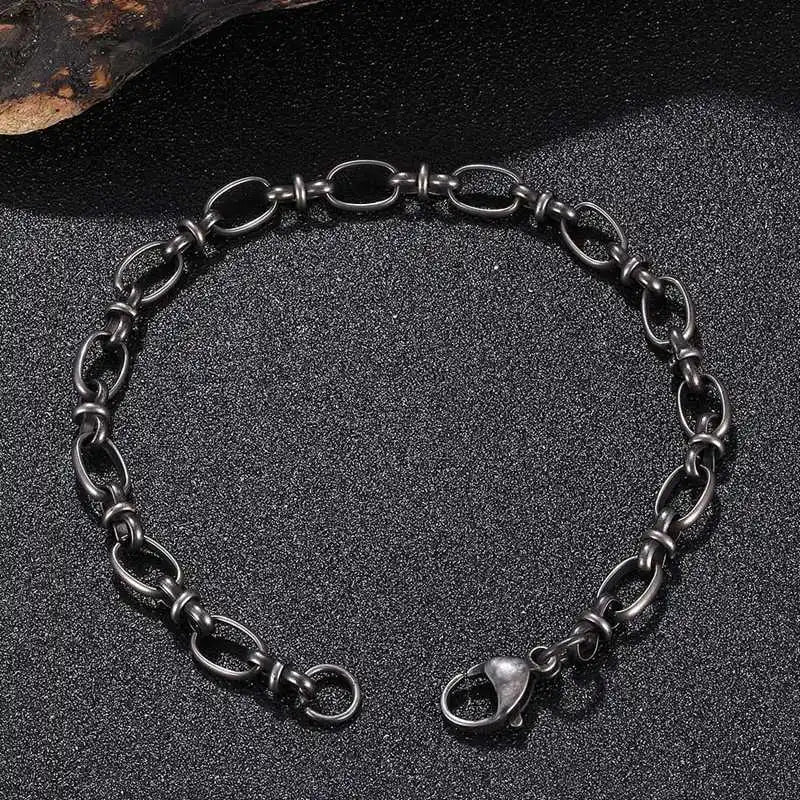 Men Stainless Steel Cross Chain Bracelet Lobster Claw Clasps GS0077