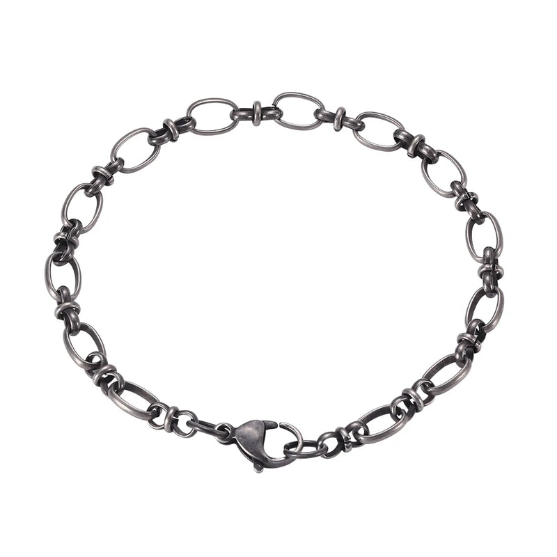 Men Stainless Steel Cross Chain Bracelet Lobster Claw Clasps GS0077