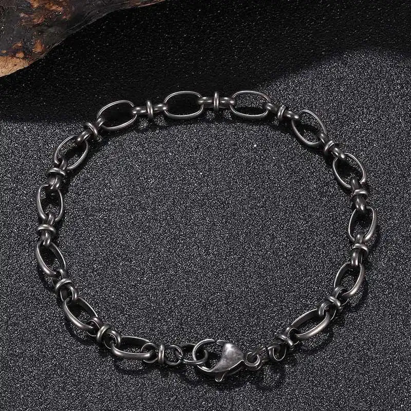 Men Stainless Steel Cross Chain Bracelet Lobster Claw Clasps GS0077