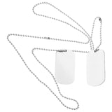 Men's Stainless Steel Double-Sided Blank Dog Tag Necklace