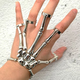 Steampunk Gothic Hand Bone Skeleton Elasticity Bracelet Halloween Party Jewelry