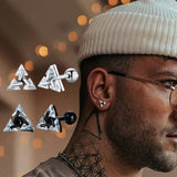 Triangle Crystal Zircon Stud Earrings