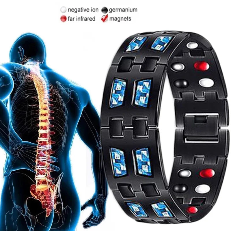 Men Titanium Magnetic Bracelet Carbon Fiber Therapy Bracelet