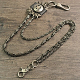 Gray Skull Horns Bullet Shape Pendant Waist Chain Punk Jean Heavy Chain