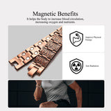 Men Pure Copper Pain Relief Bracelet Double Row Magnetic Therapy Hand Chain