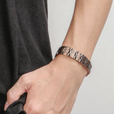 Men Pure Copper Pain Relief Bracelet Double Row Magnetic Therapy Hand Chain