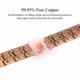 Men Pure Copper Pain Relief Bracelet Double Row Magnetic Therapy Hand Chain