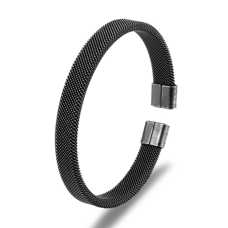 Men's Vintage Stainless Steel Cuban Cuff Bracelet
