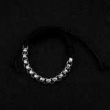 Men Vintage Stainless Steel Chain Link Braided Rope Hand Jewelry
