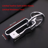Men Waist Hanging Double Ring Key Chain Metal Keyring Auto Pendant Key Holder