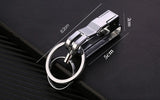 Men Waist Hanging Double Ring Key Chain Metal Keyring Auto Pendant Key Holder