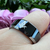 8mm Tungsten Wedding Ring Beveled Edges Polished Finish Customize Letter Pattern