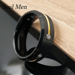 Tungsten Carbide 8mm Wedding Rings CZ Anniversary Rings
