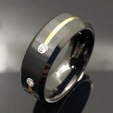 Tungsten Carbide 8mm Wedding Rings CZ Anniversary Rings