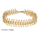 Men Women Wide Chunky Yellow Link Sheet Bracelet Chain