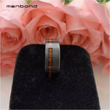 Tungsten Wood Wedding Band Real Wood Inlay 8MM Comfort Fit