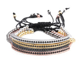 Adjustable CZ Crystal Rope Bracelet Pave Zircon Jewelry