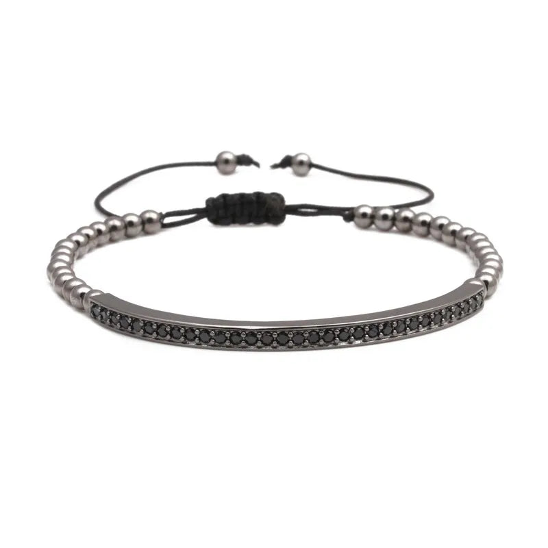 Adjustable CZ Crystal Rope Bracelet Pave Zircon Jewelry