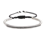 Adjustable CZ Crystal Rope Bracelet Pave Zircon Jewelry