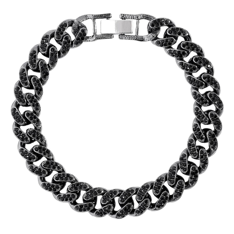Crystal Cuban Anklet Bracelet Chunky Metal Ankle Chain