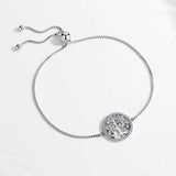 Sterling Silver Life Tree Crystal Bracelet Men Women Family Tree Jewelry