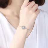 Sterling Silver Life Tree Crystal Bracelet Men Women Family Tree Jewelry