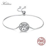 Sterling Silver Life Tree Crystal Bracelet Men Women Family Tree Jewelry