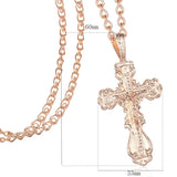 Men Women 585 Rose Cross Letter Pendant Necklace